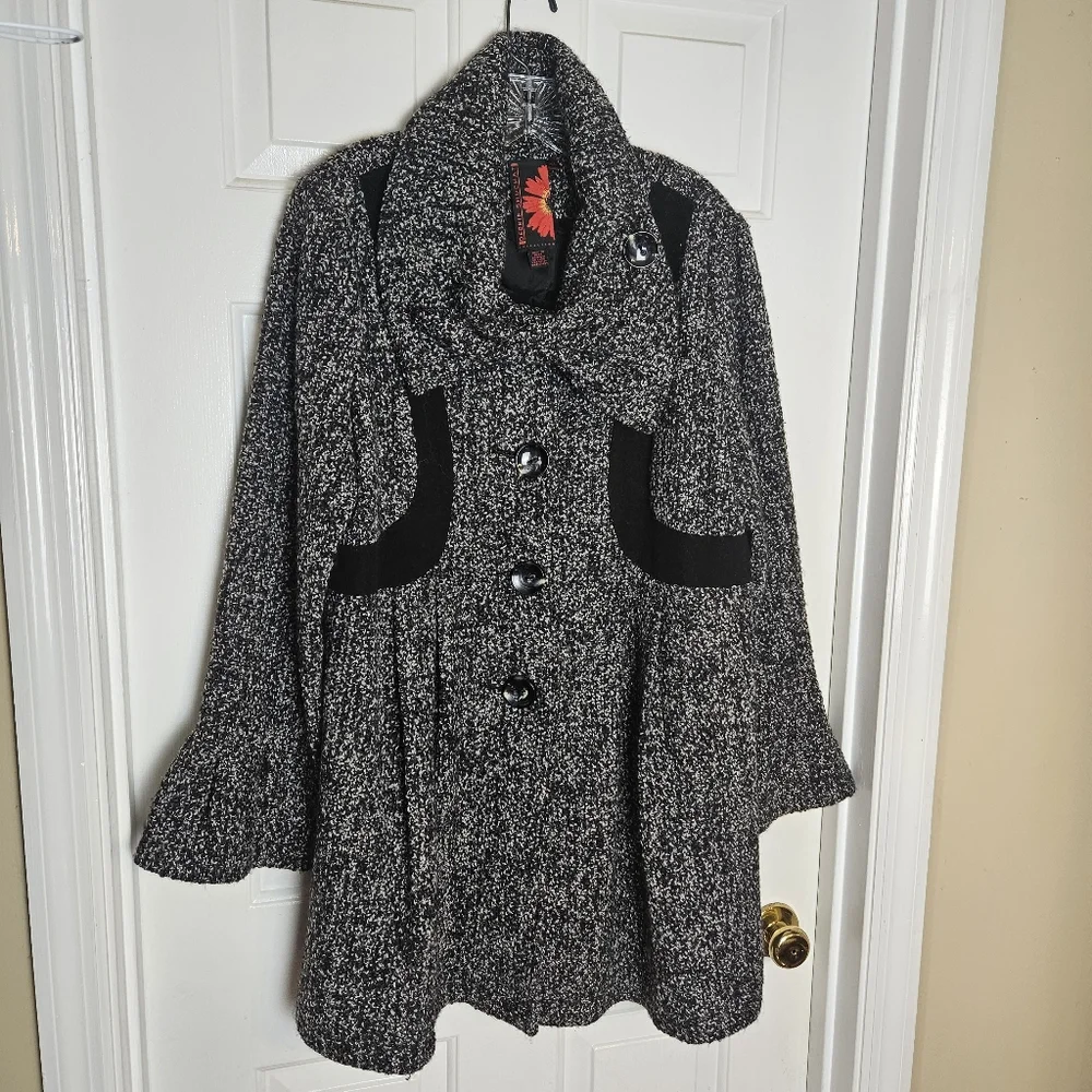 DEBBIE SHUCHAT COLLECTION WOMEN  CHARMING MID LONG TWEED COAT SIZE XL - Picture 2 of 16